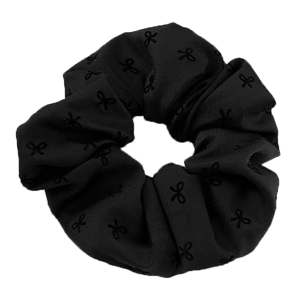 1/2PCS Polka Dot Hair Ties Rope Women Large Size Heart Bowknot Printed Scrunchies Grey Black Hairband Ponytail Holder Headwear