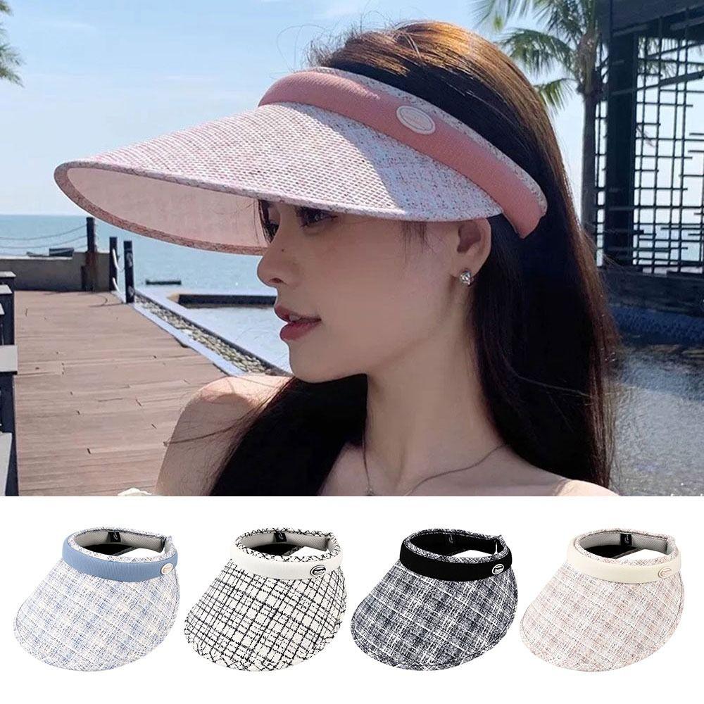 

Sun Protection Sports Visor Retro Empty Top Hat Summer Peaked Cap рожевий