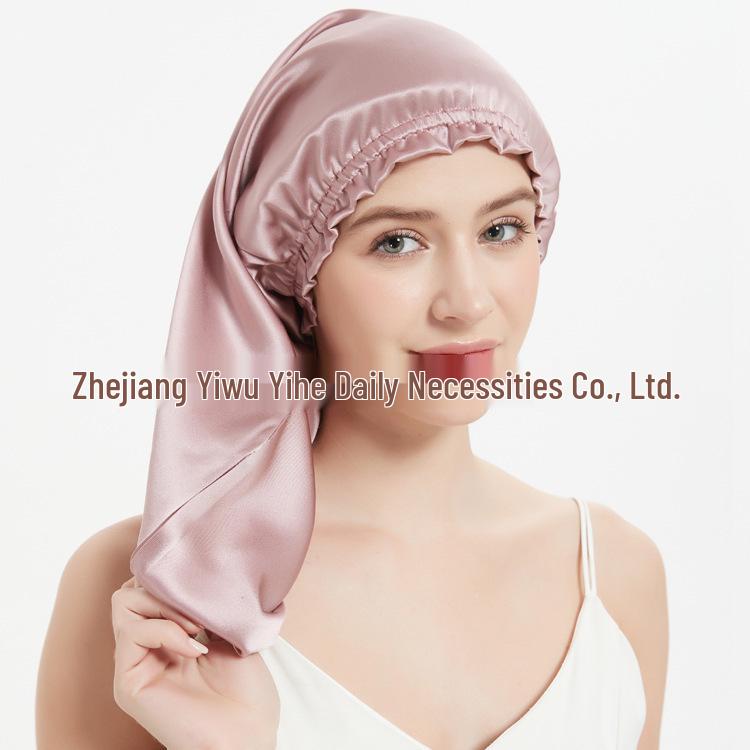 Silk Satin Long Hair Protection Nightcap – Elastic Long Tail Headscarf