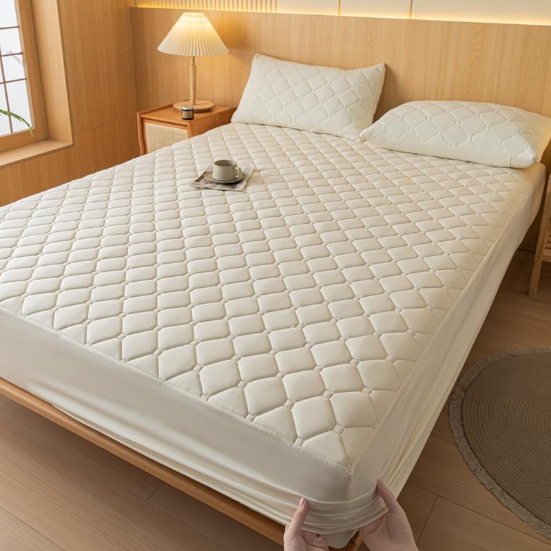 1pc Gray Mattress Cover Waterproof Bed Covers Quilted Fitted Sheet Thickened Bedsheet for Home Housses De matelas(No Pillowcase)