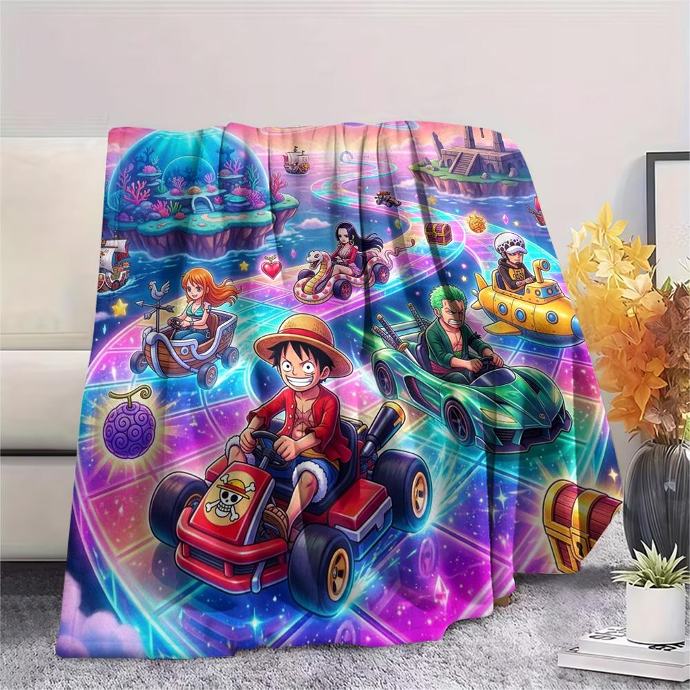 One Piece Luffy Print Flannel Blanket, Ultra Soft High Quality All Seasons Warm Throw, Home Decor Cozy Blanket, Perfect Christmas Gift