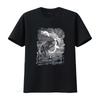 Gothic Dark Fantasy Black White Wolf Print Casual Streetwear T Shirt Vintage Washed Comfortable Top For Everyday Wear Fashion