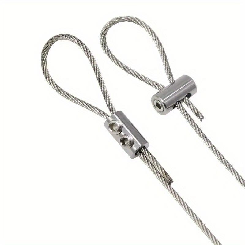 10 Pcs For 1.5mm Steel Wire Cable Clamp Double Hole Metal Copper Clips Stainless Steel Rope Sling Tools Fastening Accessories