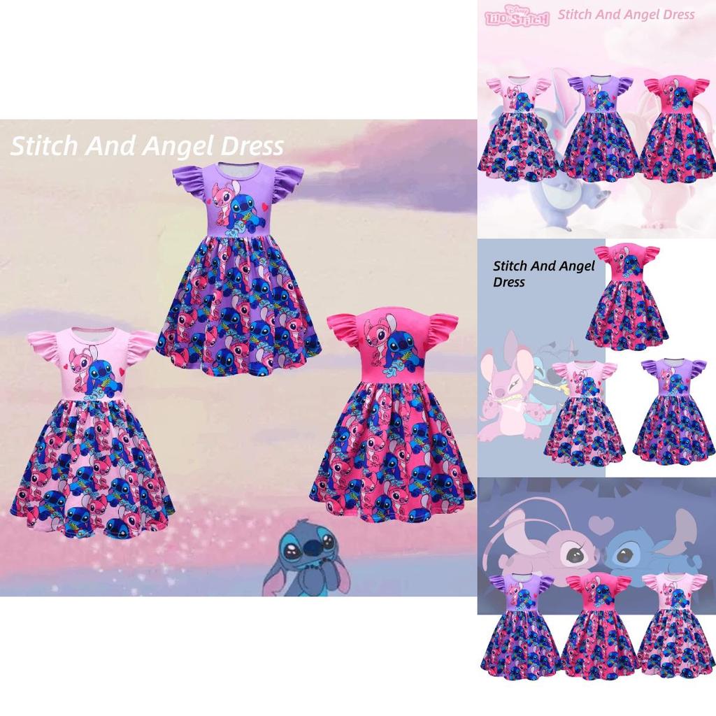 New Arrival Girls' Star Baby Stidi Dress A-line Dress With Flying Sleeves
