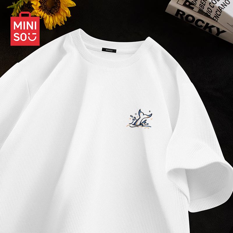 

MINISO Men s Waffle Knit Crewneck T-Shirt 3XL