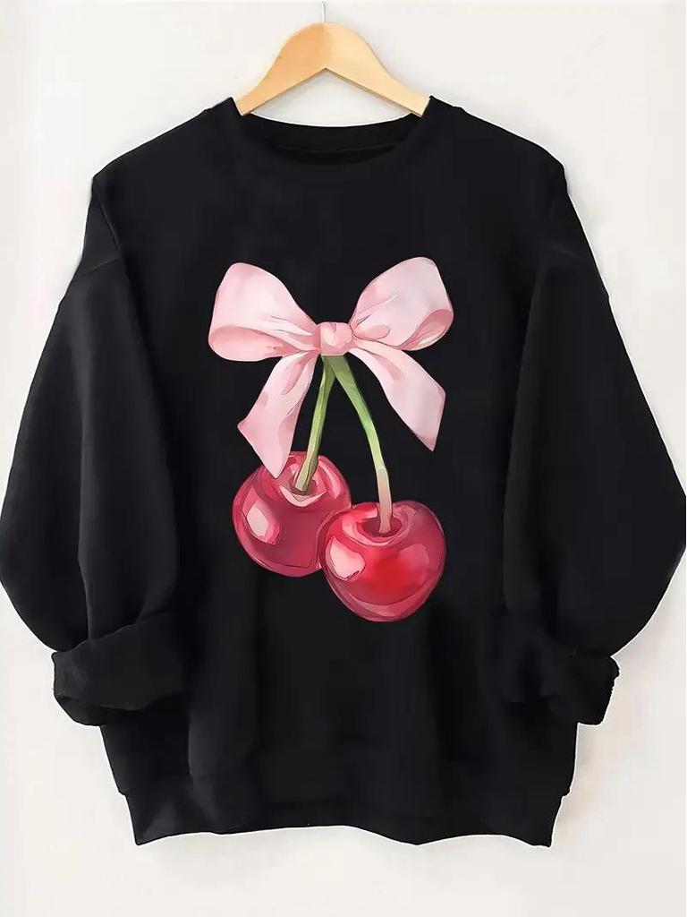 Dámská mikina s třešňovým potiskem - Evropský a americký styl s dopravou zdarma