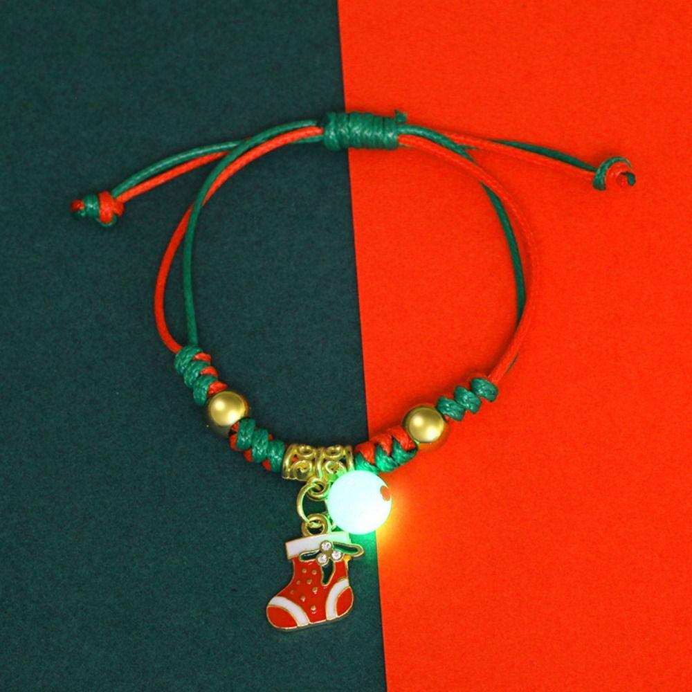 Snowflake Advent Wreath Xmas Bracelet Mistletoe Merry Christmas Bracelet  Women Men