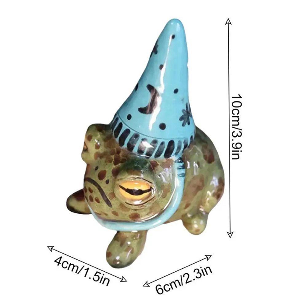 Small Cute Frog Statue Cartoon Resin Animal Ornament Funny Little Frog Statue  Bonsai