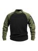 **Stand Collar Men's Sweatshirt Autumn Winter Warm Loose Solid Color Outdoor Breathable Tactical Pullover Top**