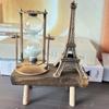 Retro Eiffel Tower Hourglass with Wooden Base - Modern Home Decor Ornament