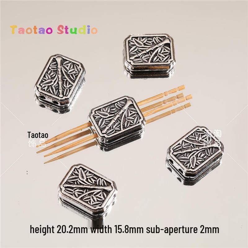 Tibetan Antique Silver Flower Spacer Beads Pendant for DIY Jewelry