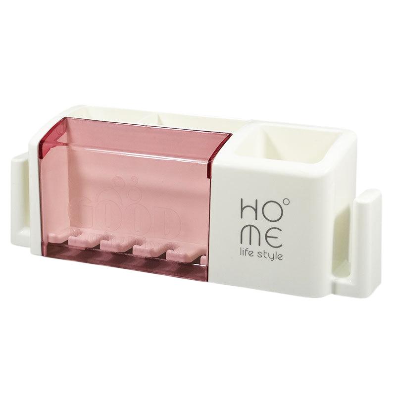 

Portable Bathroom Electric Toothbrush Holder Plastic No-Drill Wall Mounted Toothbrush Cup Rack For Washing Cup рожевий