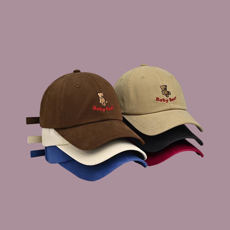 Cute cartoon embroidered baseball cap women's new versatile face cap men's sun hat tide