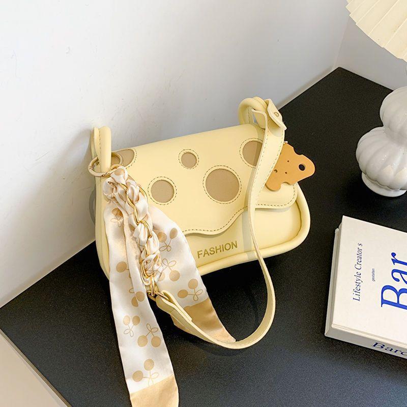 Underarm niche cheese bag women's autumn new fashion shoulder underarm bag crossbody small square bag