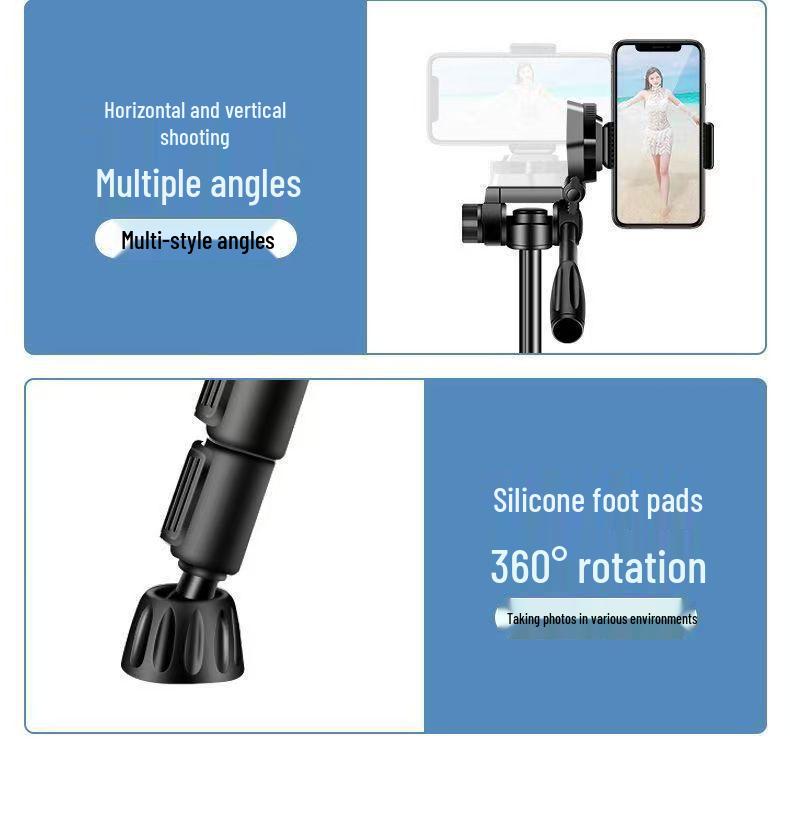 Universal Extendable Tripod with Light for Mobile Live Streaming & Online Classes