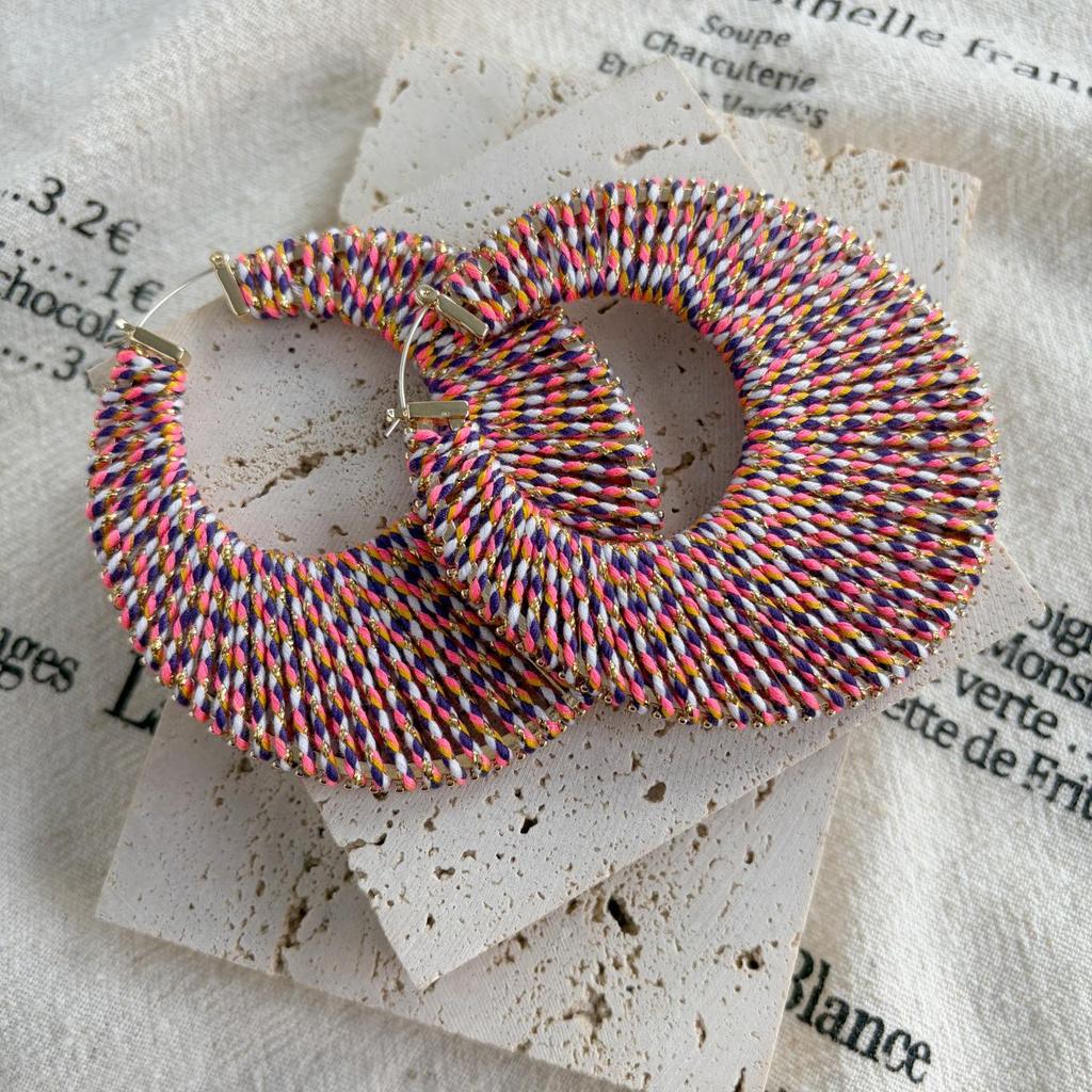 2025 Colorful Braided Wire Earrings: 925 Silver Needle, Niche Design, Light Luxury, European & American Retro Style.