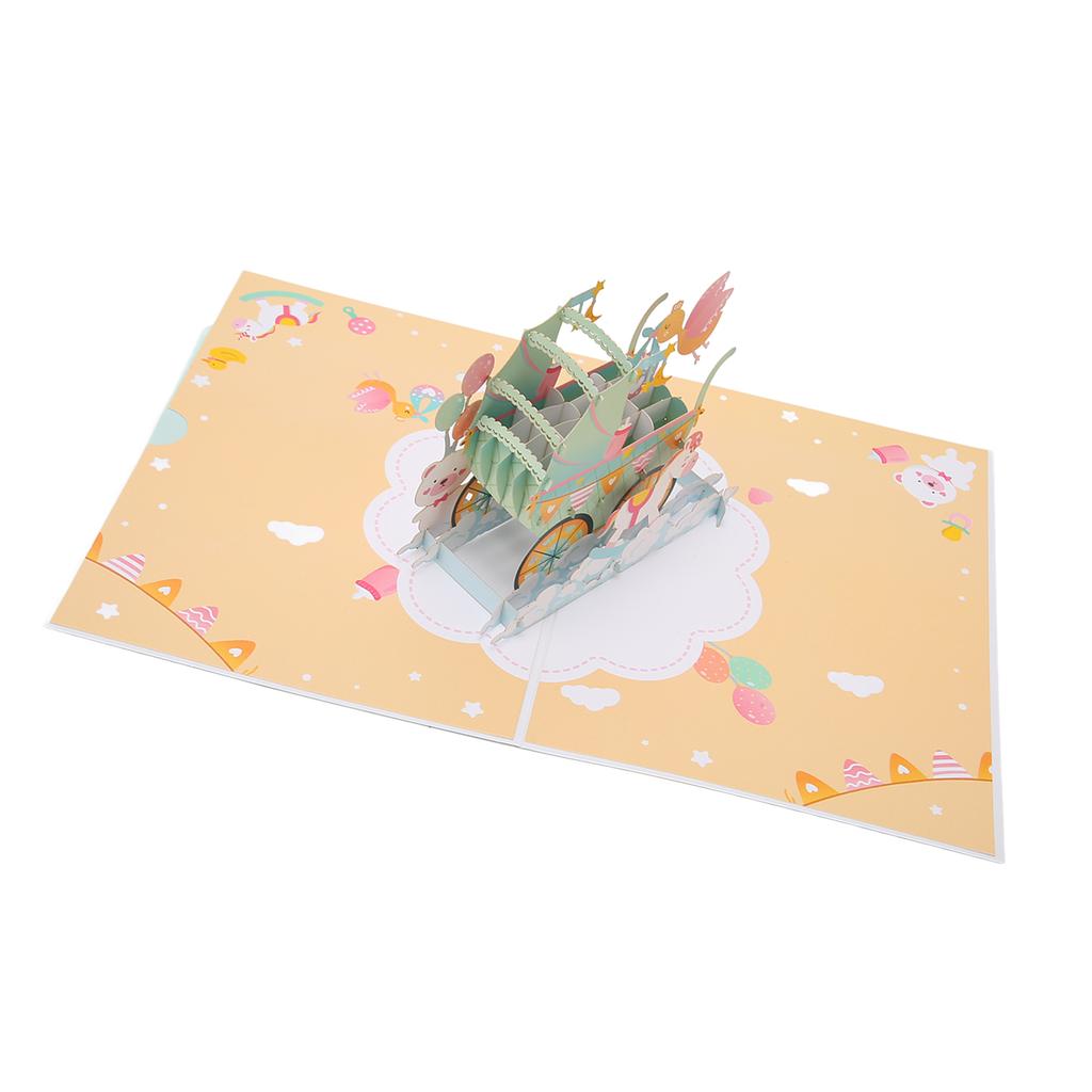 3D Baby Shower Card Cartoon Style Thick Paper Detailed Texture 3D Greeting Cards for Party A
