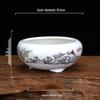 White Glazed Ceramic Succulent Pot - Mini Potted Plant for Office Desk or Balcony