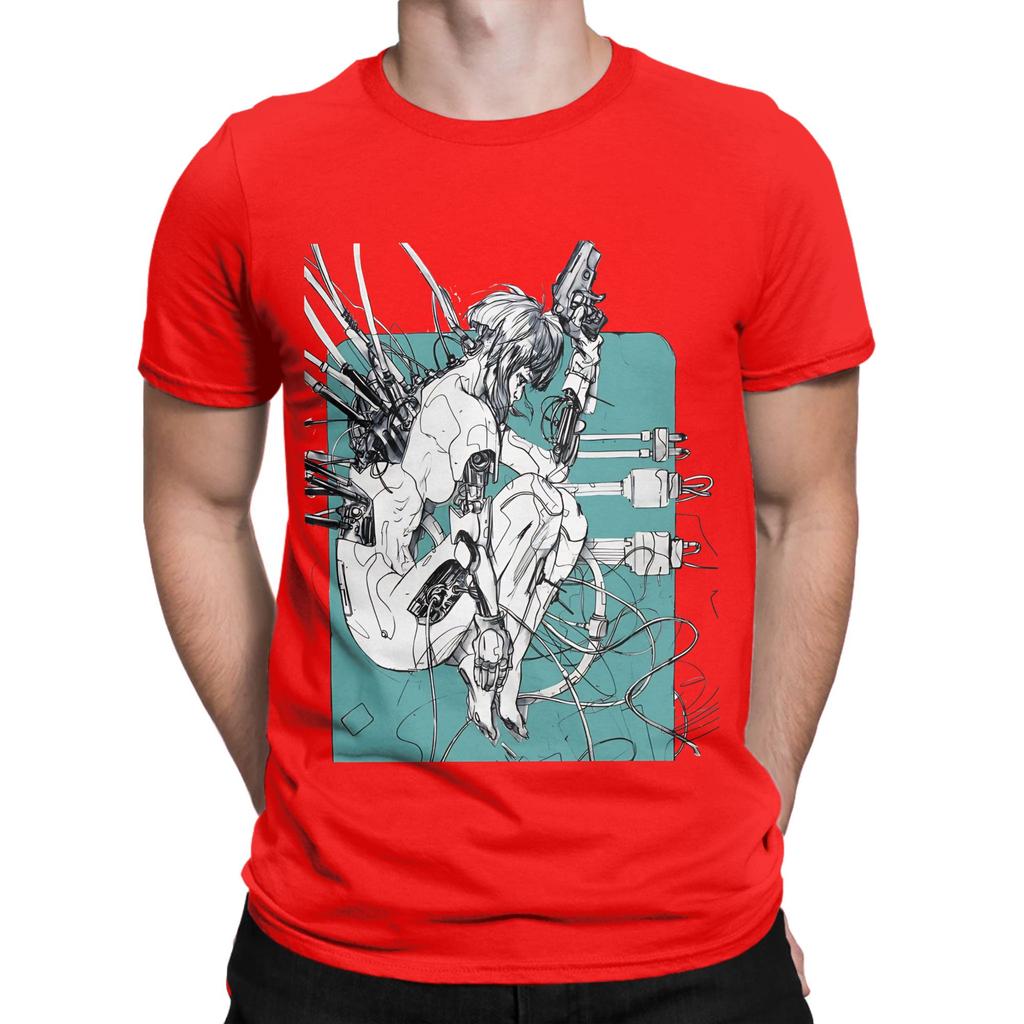 Vaporwave Cyborg Girl Funny 100 Cotton TShirt Ghost In The sShell Tees Tops For Unisex
