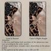 Tiger spotted butterfly pattern glass phone case suitable for Samsung Galaxy S26 S25 S24 S23 S22 S21 S20 FE/Ultra/Plus anti drop