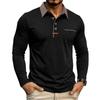 Men's Long Sleeve Golf Polo Shirt Casual Breathable Quick Dry Lightweight Performance Top with Button Placket and Chest Pocket