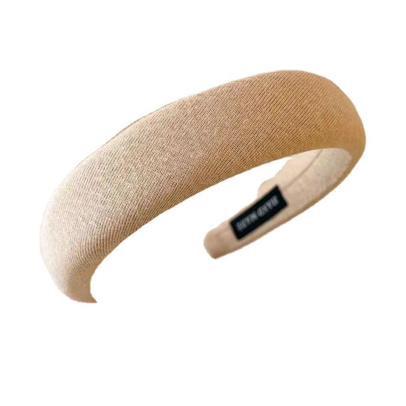 French Retro High Crown Wide-Brimmed Plush Headband for Face Washing and Outings