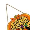Happy Halloween Door Sign, Spooky Wooden Pumpkin Front Door Hanger for Farmhouse Porch Wall Hanging Decor