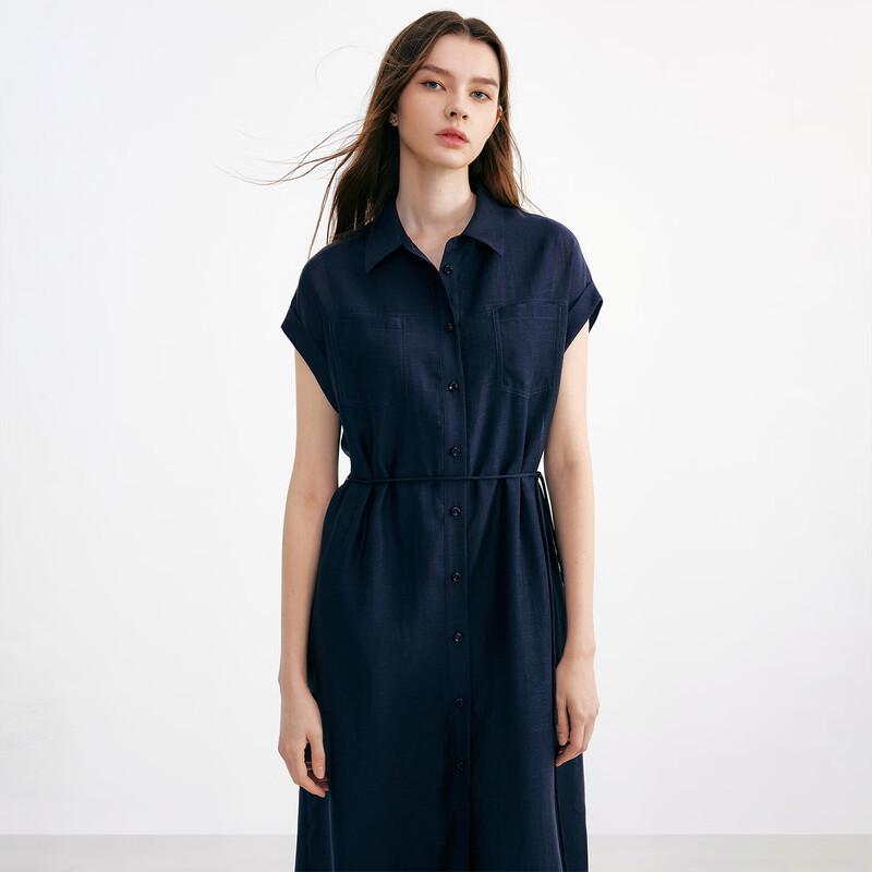 Giovanni Valentino Tencel Commuter Shirt Dress S