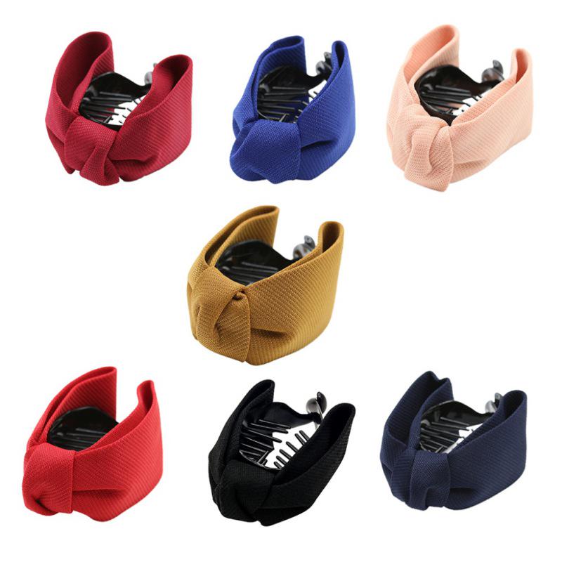 

Модные когти для волос для женщин, однотонные большие банты, заколки для волос, повязка на голову с хвостиком, заколки для волос