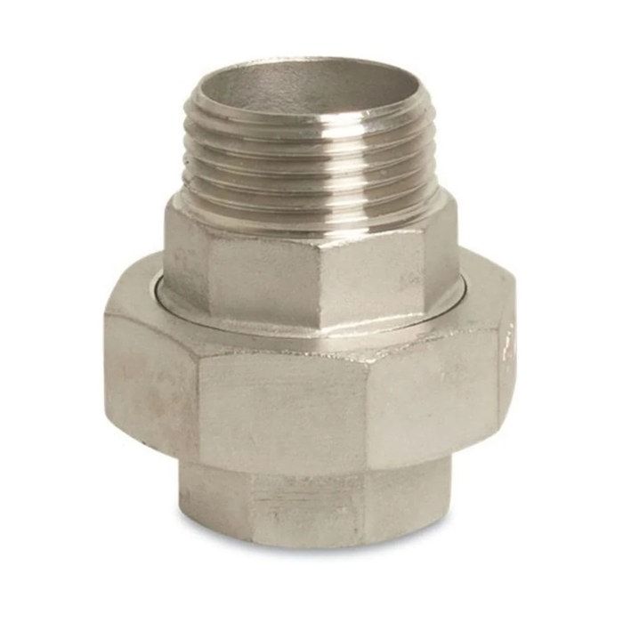 Raccord fileté en acier inoxydable 1 1/2" IG x 1 1/2" AG Type conique