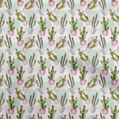 Cotton Flex Olive Green Fabric Cactus Sewing Fabric By The Yard Printed Diy Clothing Sewing Supplies 40 Inch