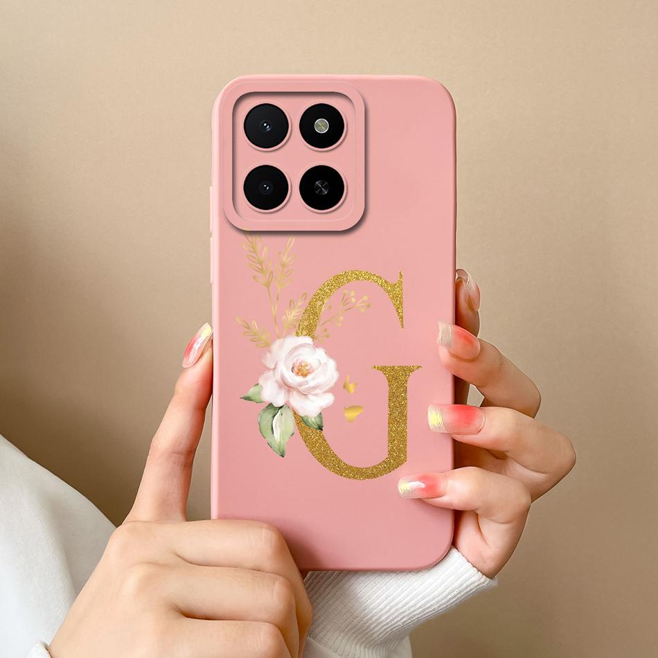 Pro Honor X5B Plus X5 Pouzdro Jednoduché Jméno Písmeno Měkký Hladký Tekutý Silikon Nárazuvzdorný Zadní Kryt Telefonu Pro Honor X 5 X5bPlus Capa