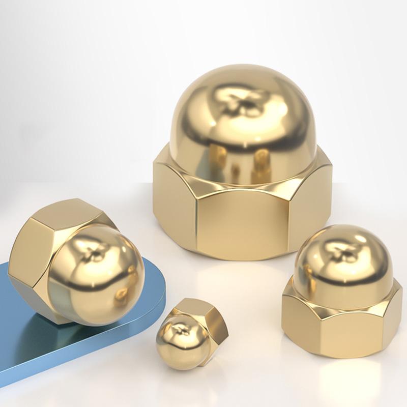 M3 M4 M5 M6 M8 M10 M12 M14 M16 M18 M20 Brass Cap Hex Nuts  Brass Cap Nuts Copper Decorative Dome Head Cover Semicircle Nut