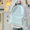 School Bag New Casual Women's School Bag Solid Color Fresh and Versatile College Style School Bag College Students Class Backpack Tide