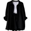European and American Women's Crinkle Lapel Shirt & High Waist Shorts Two-Piece Set