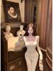 Threaded Pure Desire Lace Patchwork Sexy Apricot Long Sleeve Women's Slimming Winter Top