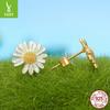 Spring Cream Green Daisy Stud Earrings For Women, Fresh And Sweet S925 Sterling Silver Temperament Earrings Earrings