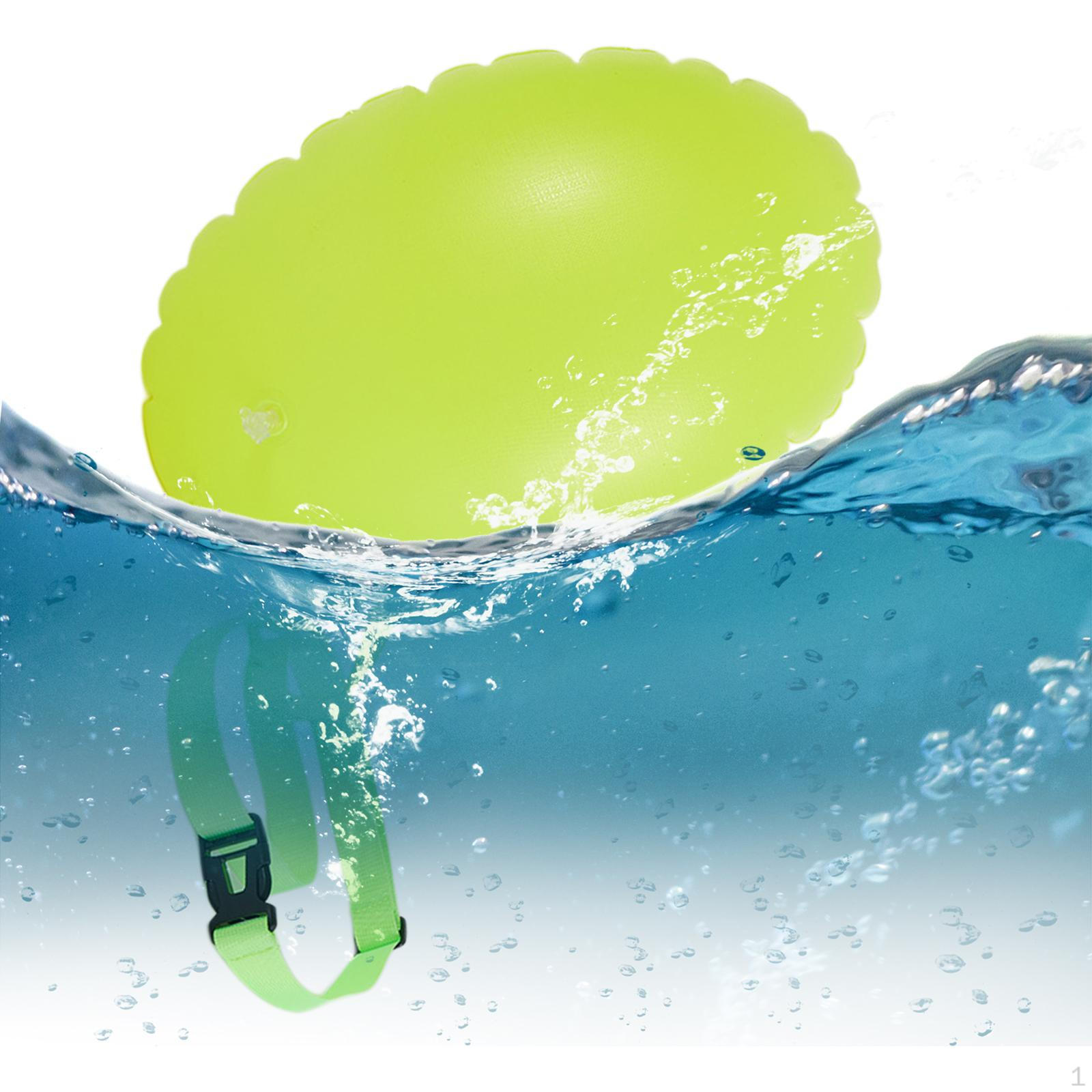 

Inflatable Swim Buoy Float Adjustable Waist Belt Ultralight Floating Bag Waterproof Green