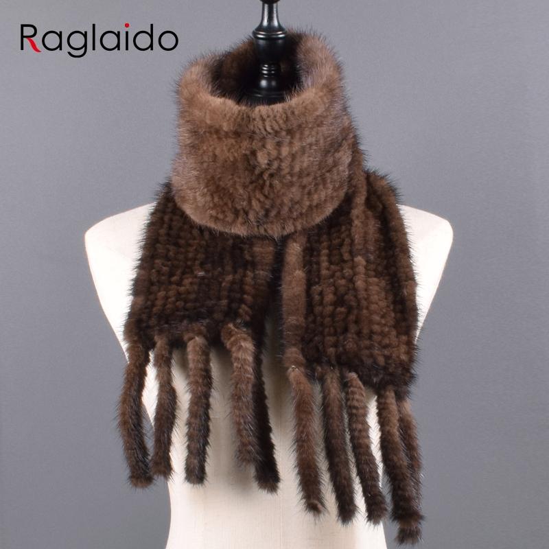 Fashion Fur Scarf for Winter Real Mink fur women Scarves Ladies Tassel Real Fur Shawls Winter Natural Rex Mink Fur Bib
