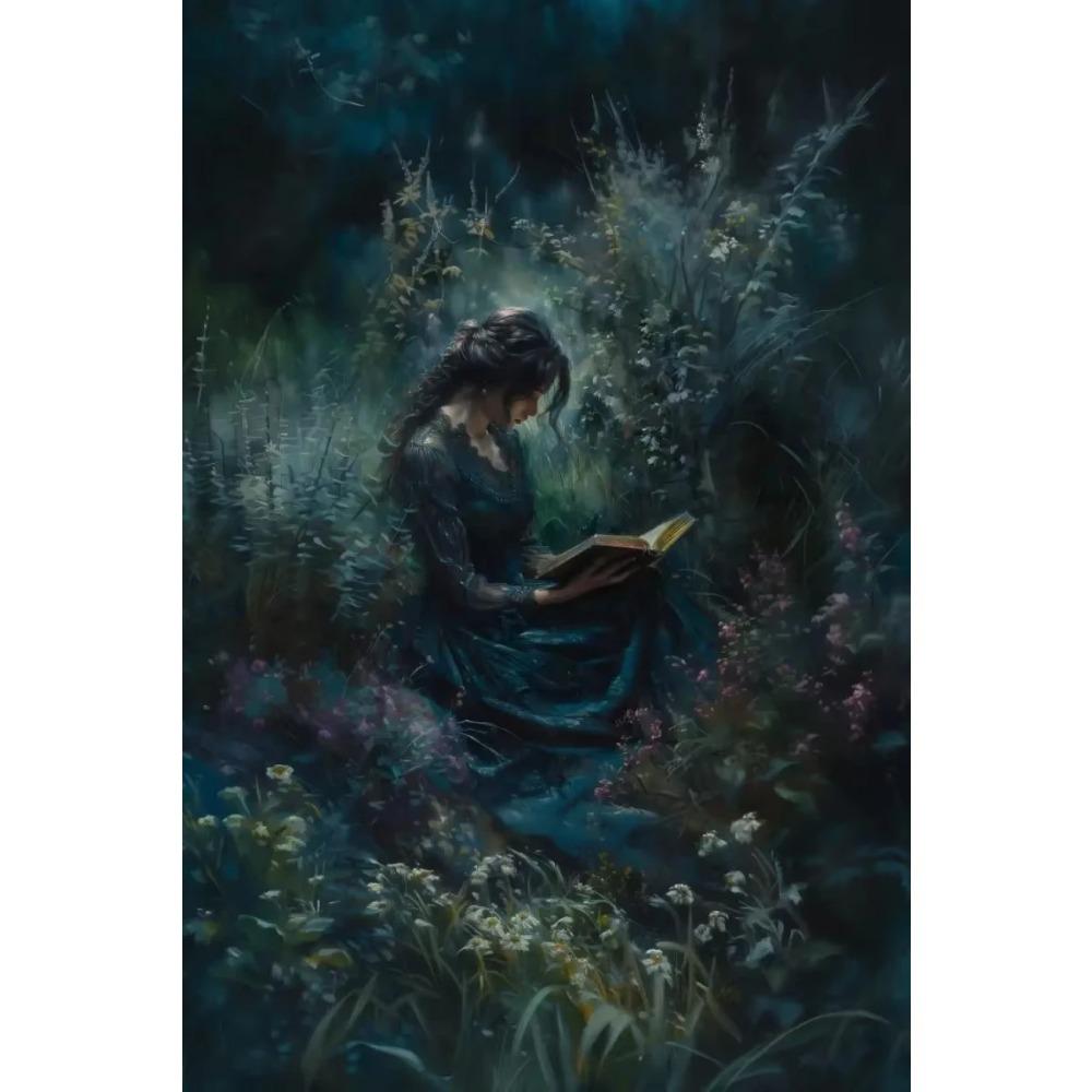 Dark Academia Art The Witch Demon Poster Prints For Living Room Home Decor Magic World Gothic Crow Canvas Painting Wall Art G