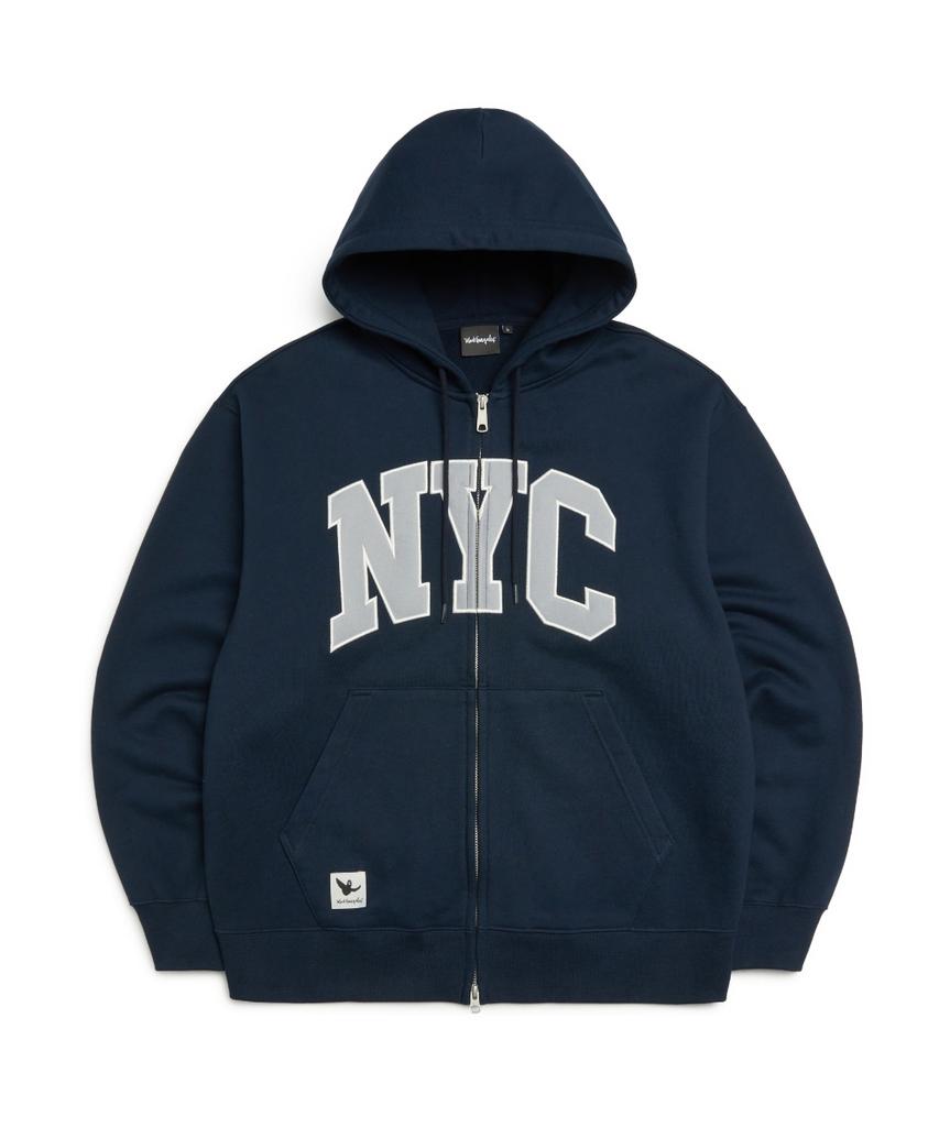 Mark Gonzales Nyc Applique Zip-Up Hoodie - Navy