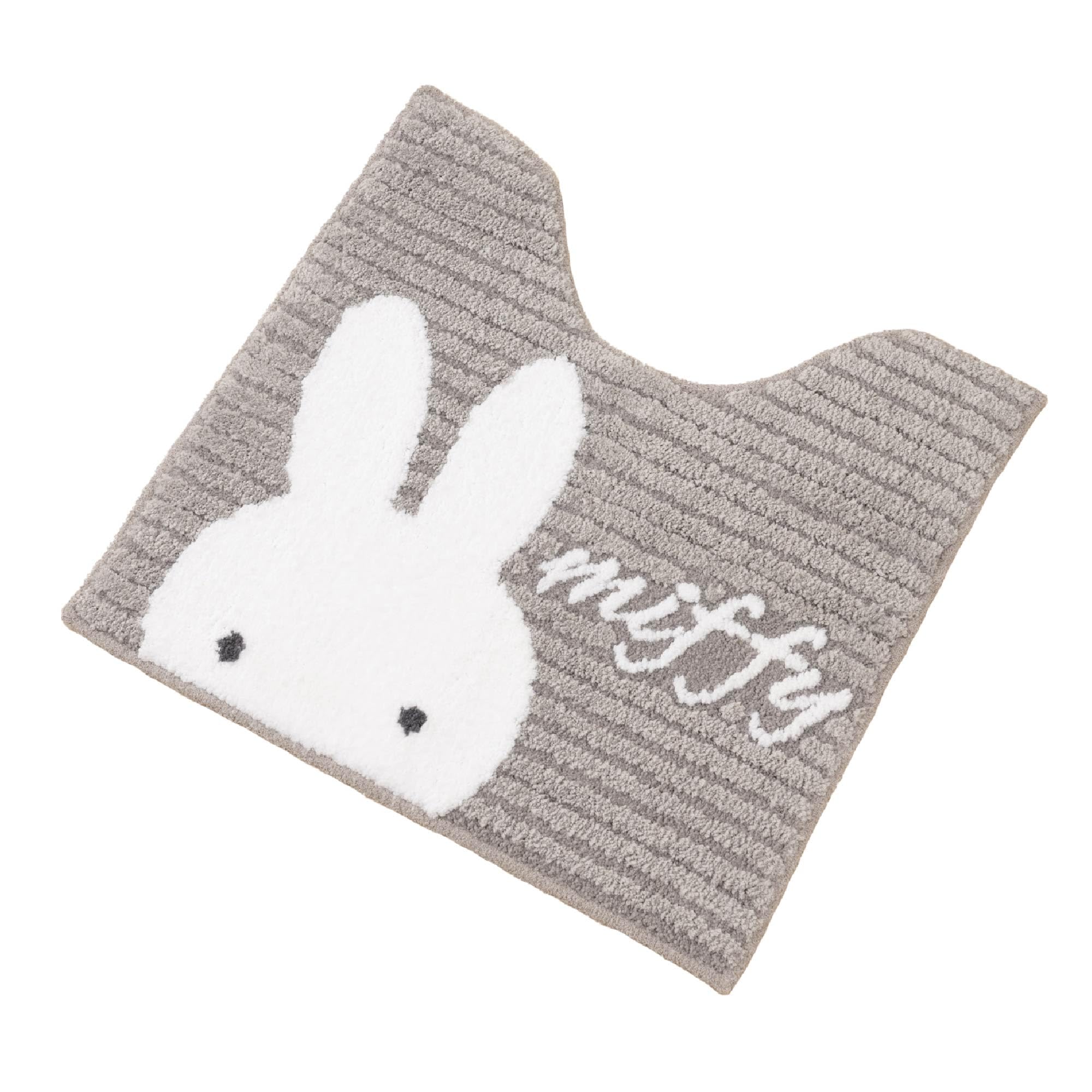 

Senko Miffy Toilet Supplies, Prima Miffy Toilet Mat, Approximately 58 x 60 cm, Gray, Character Animal Design, 72655