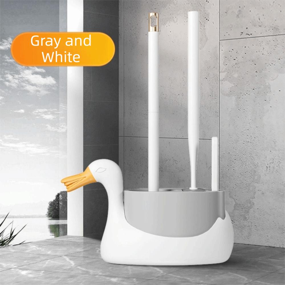 Soft Rubber Brush Head Wall-Mounted Toilet Brush Quick Drainage Toilet Cleaner  Bathroom Cleaning