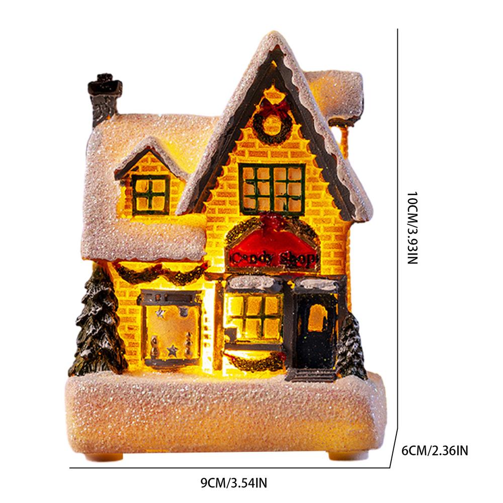 Glowing Christmas Cabin House with Led Lights Christmas Story Village Houses Festival Ornament Christmas Atmospheres Ornament