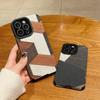 Vertical Grain Leather Shell Wood Printed Patterned Shockproof Soft Silicone Case with Camera Lens Full Protection for iPhone