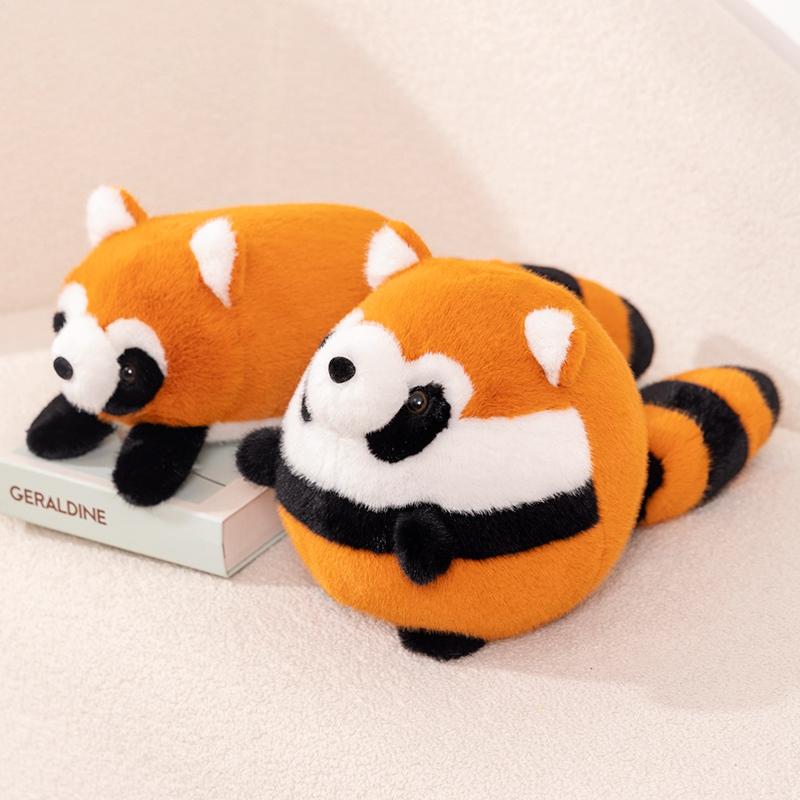 Flauschiges Roter Panda Plüschtier Puppe Stofftier Anime Figur Weiches Kuschel Kissen Niedliche Runde Waschbär Tiere