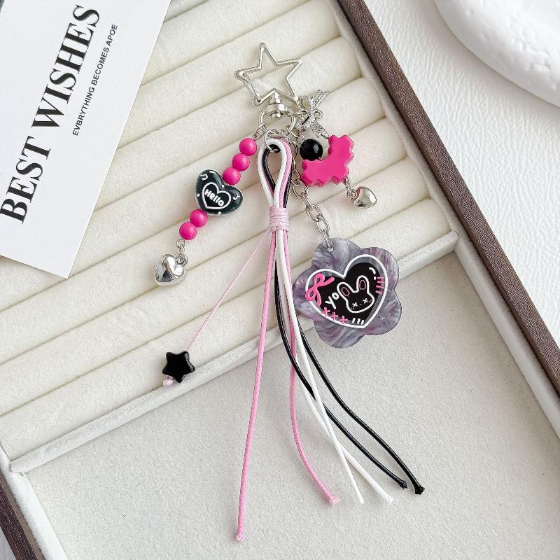 1Pcs Beach Vacation Style Seashell Keychain With Mini House, Starfish, And Ribbon Hanging Accessory, Fresh Summer Bag Charm