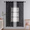 European Style Sheer Curtains with Gourd Floral Embroidery - Lightweight Polyester Fabric, Easy Install Grommet Top Design