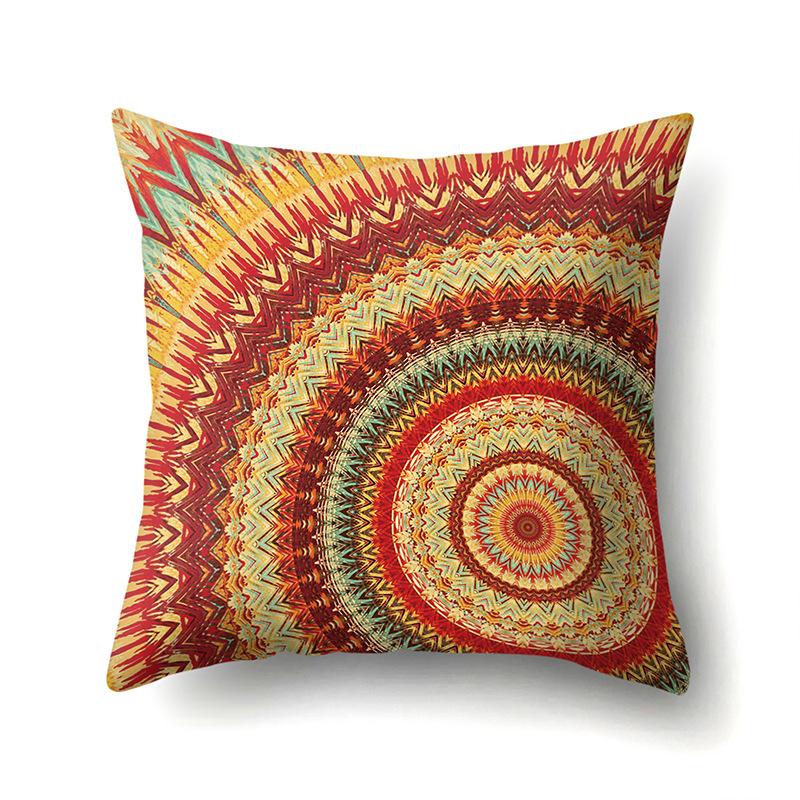 American Retro Ethnic Bohemian Polyester Pillow Case Car Decoration Home Printed Waist Rest Pillow Case