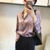 Langarm-Satinhemd Damen Design Nische Frühling und Sommer Sonnenschutz Vielseitig Fallend Retro Hongkong-Stil Hemd Top